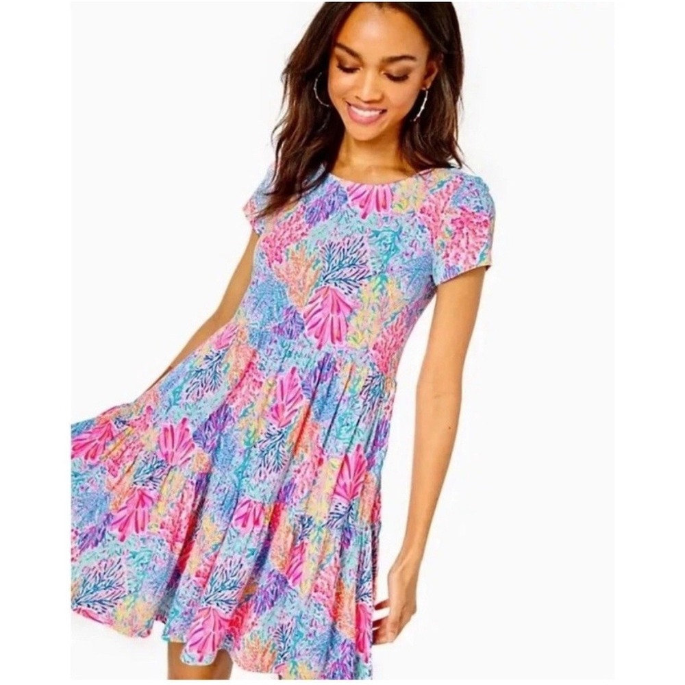 Lilly Pulitzer Multicolor Coral Reef Print Fit-and-Flare Dress